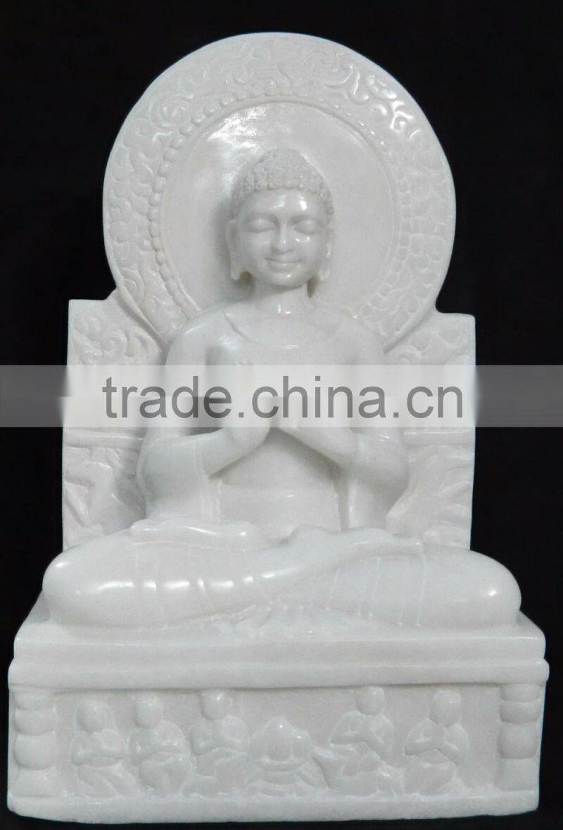 white marble buddha statue