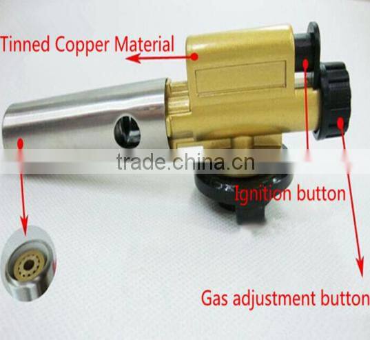 Electronic Ignition Copper Flame Butane Gas Burner Gun Maker Torch Lighter For Outdoor Camping Picnic Cooking Welding Equipment