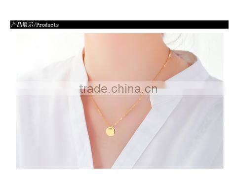 316L Stainless steel flat gold round pendant 18ct gold pendant