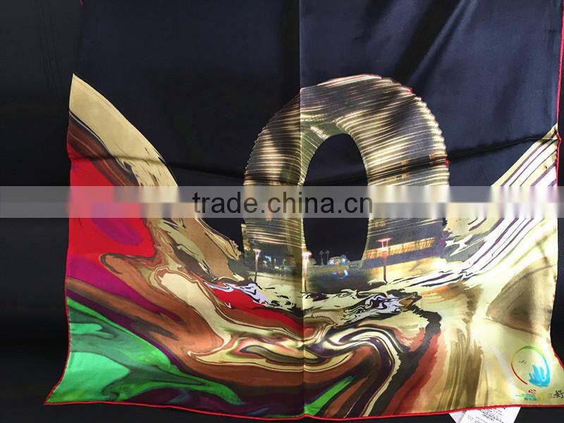 2016 new design beautiful 100% silk mosi scarf
