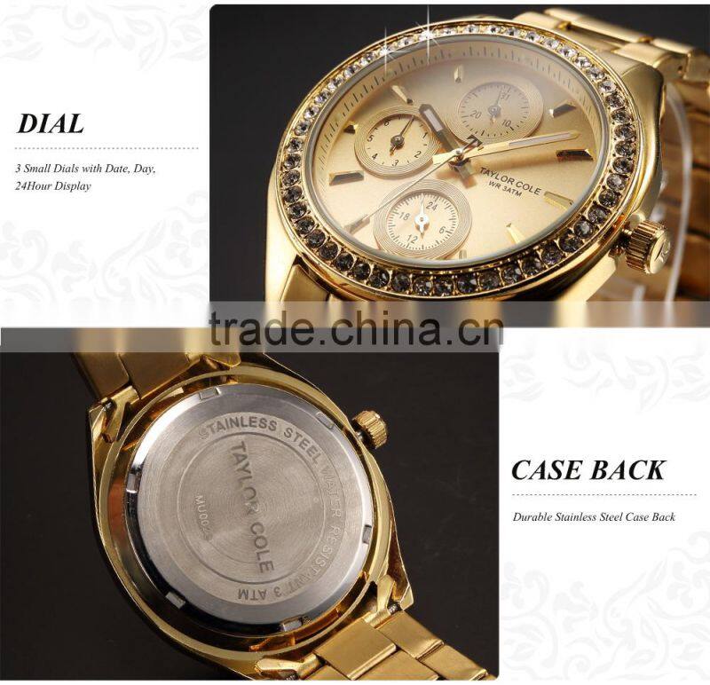 Women Japan Quartz Movement Ladies Fancy Crystal Watches