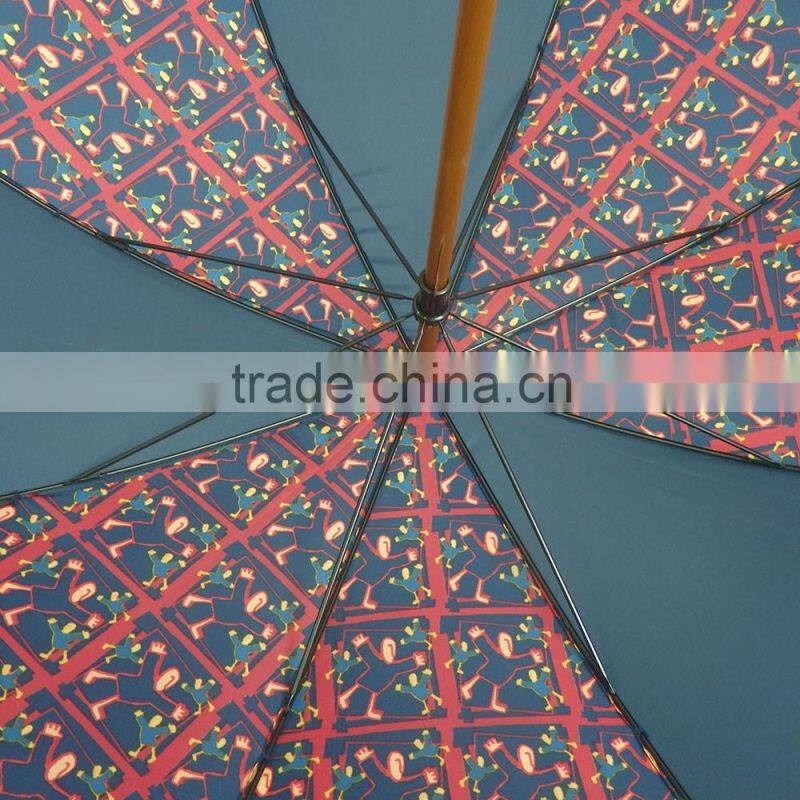 Long wooden shaft fashion long umbrella