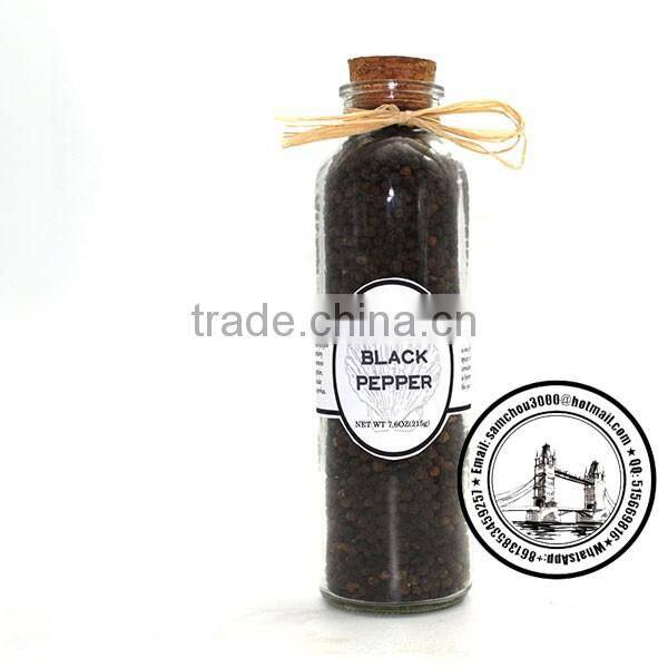 350ML Glass Spice Jar With Woodern Cork Beautiful Raffia Bowknot