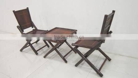 Set of table and chair made of natural bamboo