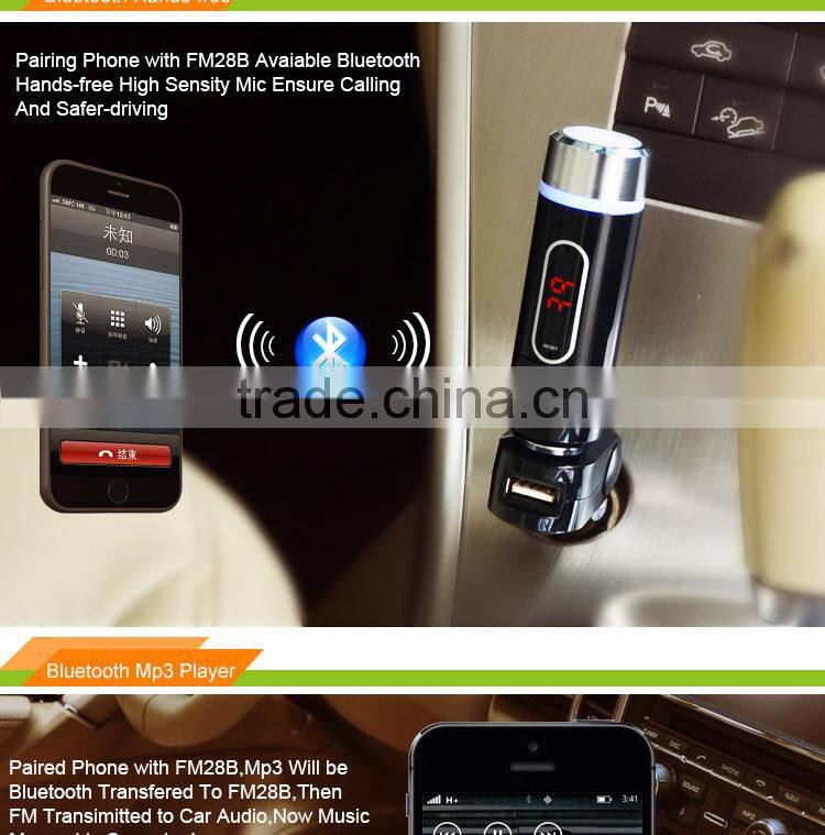 bluetooth car mp3 player fm transmitter with usb charger