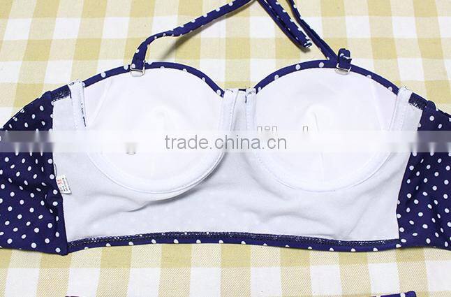 2016 new arrival wave retro high waist bikini