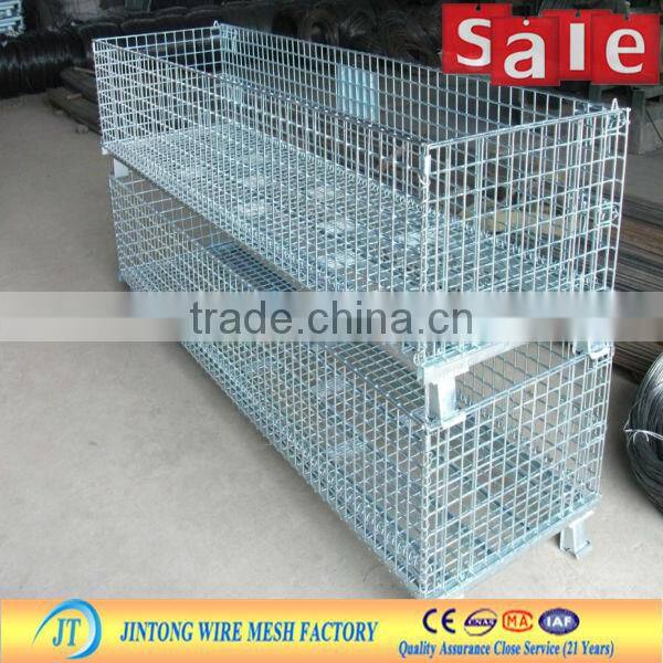 widely used warehouse wire pallet box cage wire containers from JINGTONG factory