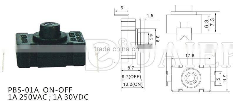 ON-OFF push button light switch