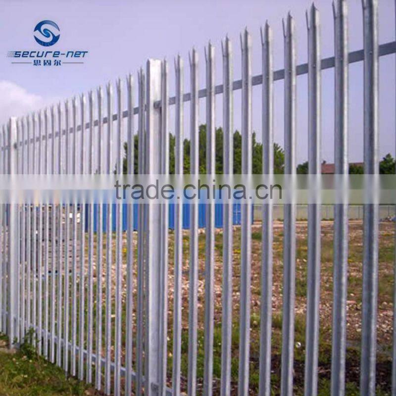 Designed factory high quality galvanized and pvc coated palisade steel fence