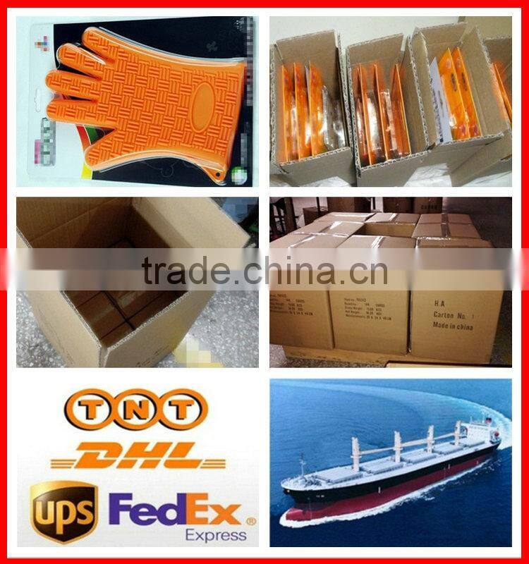 Hand gloves, silicone bbq baking gloves, kitchen tool with finger oven gloves
