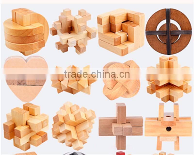Brain test toy wooden Kongming lock solution magic puzzle lock