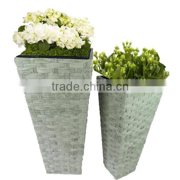 Fancy rattan watering can wicker handmade flower pot