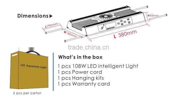 Touch screen Super functional 108w full spectrum led marine lights