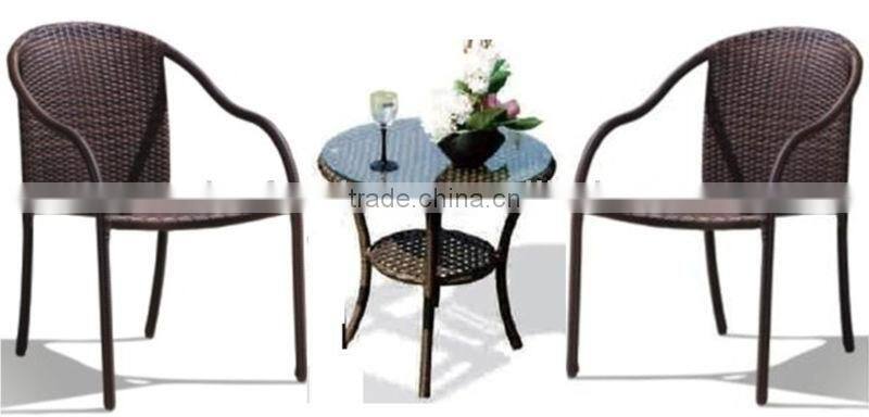A - patio gadern modern design wicker table and chair set 8030+2040