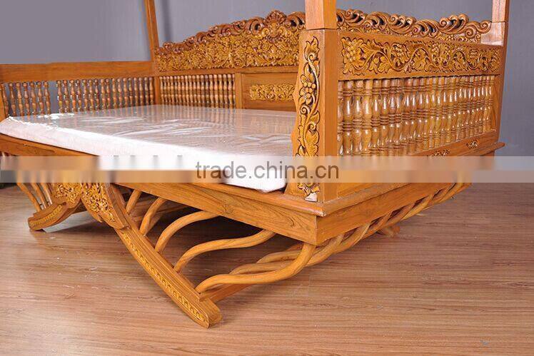 Thailand Style Wood Carved Long Chair, Southeast Furniture Exquisite Handcarving Leisure Sofa Chair (BF01-X1169)
