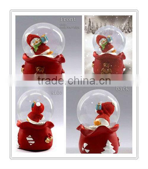 Christmas theme resin penguin lighted snow globes