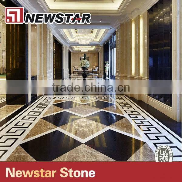 Newstar hotel waterjet marble floor border