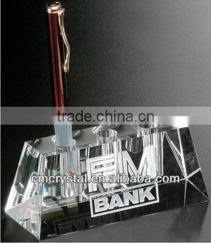 fashion office desk decoration crystal pen pot
