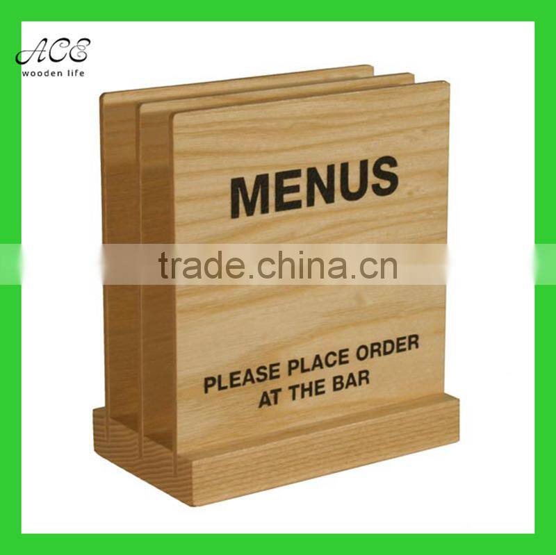Wooden menu holder
