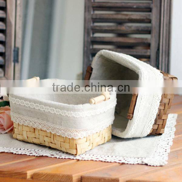 2014 new design natural wicker basket liners with handles