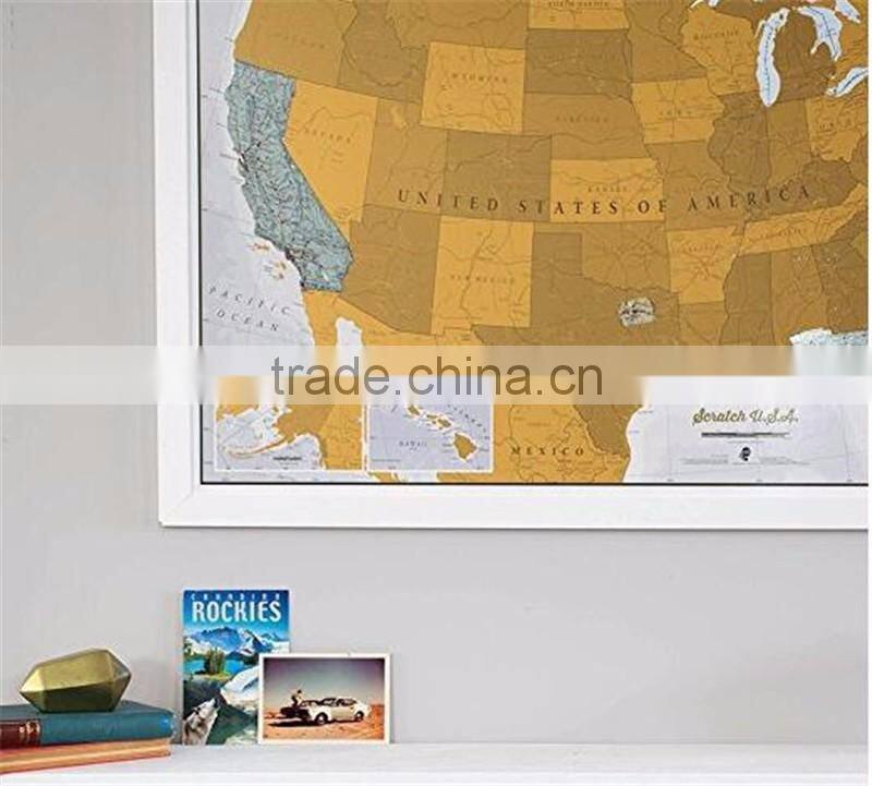 Scratch USA Scratch off places you travel America (US) Detailed cartography including US States