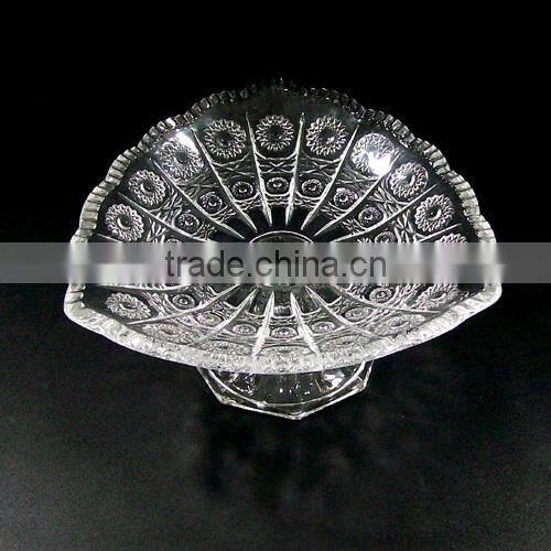 2017 new big glass plate transparent glass fruit plate