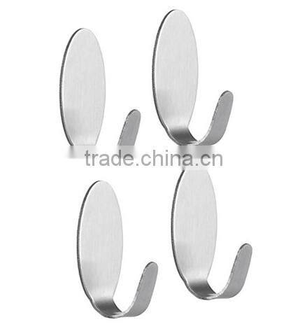 4 Pieces Stainless Steel 3M Adhesive Wall Hooks