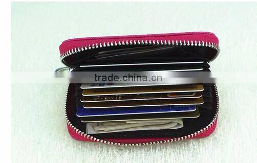 cy278 Genuine Leather Women Card Holder Wallets Small High Quality Female Pillow Purse Fashion Organ Zipper Credit Card Coin Bag