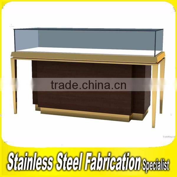 Bespoke Stainless Steel Glass Jewelry Display Showcase