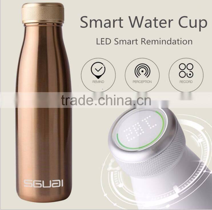 New Smart Water Vacuum Bottle with Reminder, Mobile APP Control Intelligent Outdoor Sport Water Cup For Wholesale