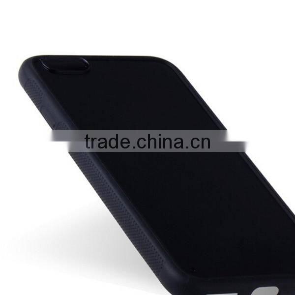 For iphone6 TPU+PC skid resistance microgoove phone case, black tpu edges PC back case for iphone6 6plus