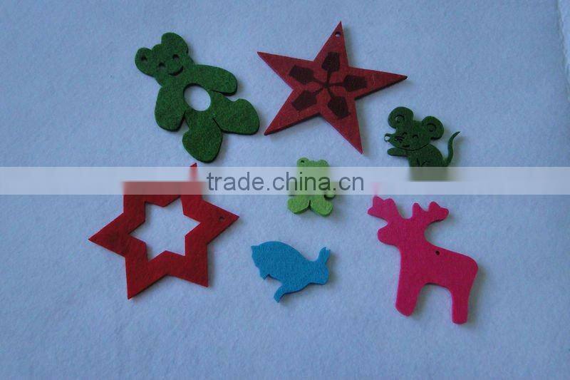 Decorative ornaments on Santa trees, face mask