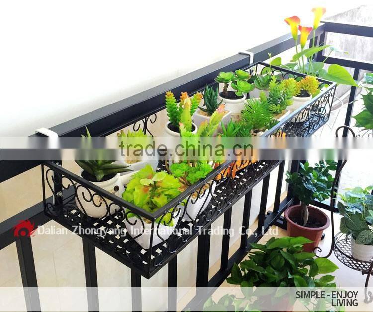 European style wrought iron balcony designs hanging flower basket