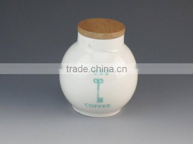 Ceramic Type France Style Eiffel Tower Design Canister/Jar With Wooden Lid