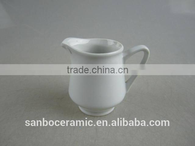 Wholesale Simple White Ceramic Milk Pot with Sugar, Coffee
