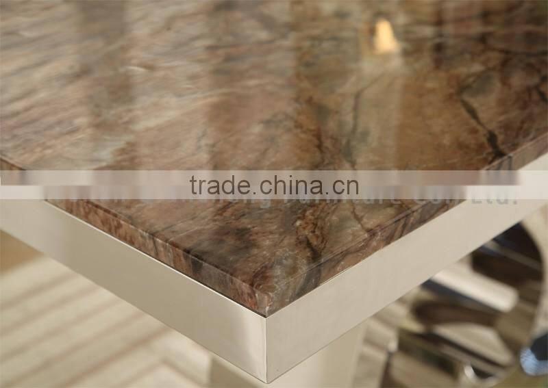 Metal Heart-Shaped Leg Marble Table Chair