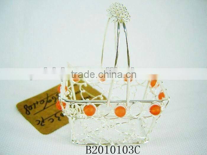 Silver Metal Chirstmas Decorative basket