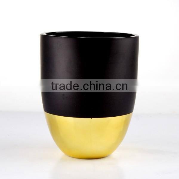 Newest Half Golden Design Glass Vase