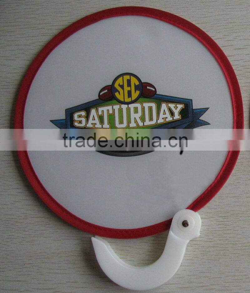 cheap eco friendly 2016 plastic fan foldable handle folding fan/Nylon Folding Fan