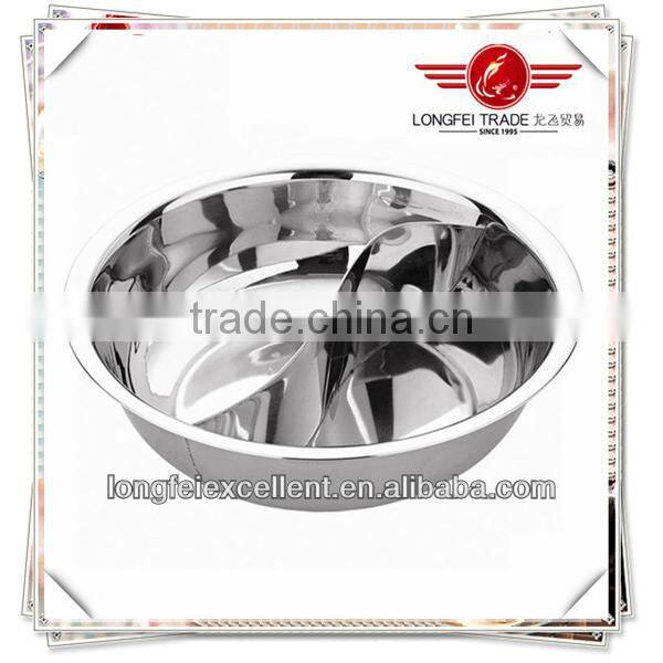 2014 cheap different sizes Stainless Steel asia hot pot/two flavor soup pot/chafing dish