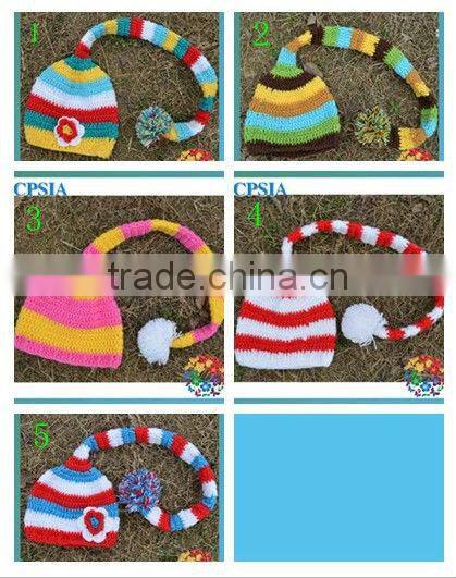Hot sale Knit Hat free Pattern Crochet Baby Cap Jesters cap have 5 design