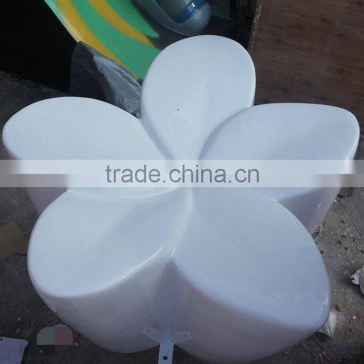 White fiberglass leisure flower stool