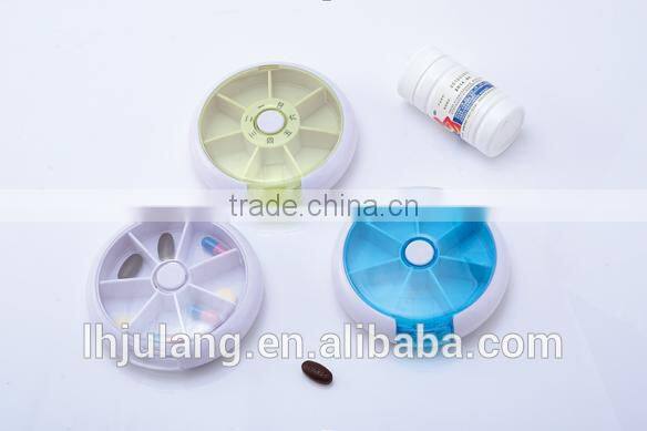 Useful Plastic round pill box / plastic round weekly pill box