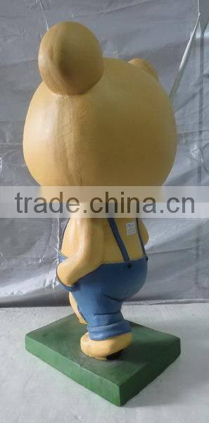 Home decoration fiberglass life size garden bear statue