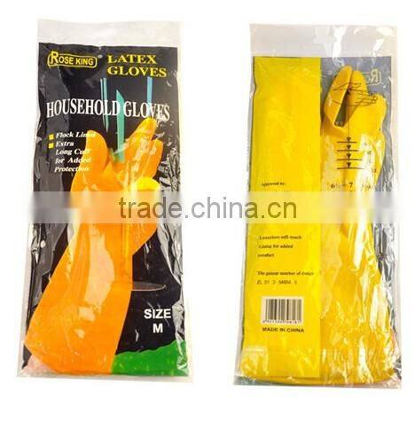 household rubber cleaning gloves/long anti-skid latex gloves for washing the dishes and clothes