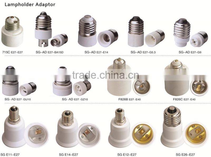 E12-E27 ceramic universal lampholder adaptor/adapter lampholder
