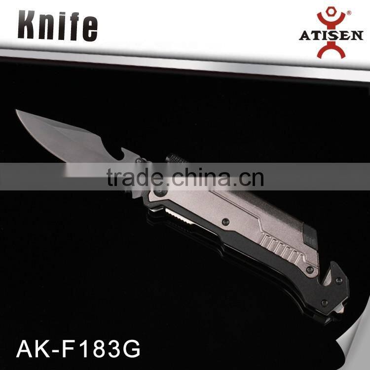 Top Quality Tactical Folding Knife 3Cr13+Aluminium Camping Knife With LED Car Glass Breaker Belt Cutter Fire Start Tools