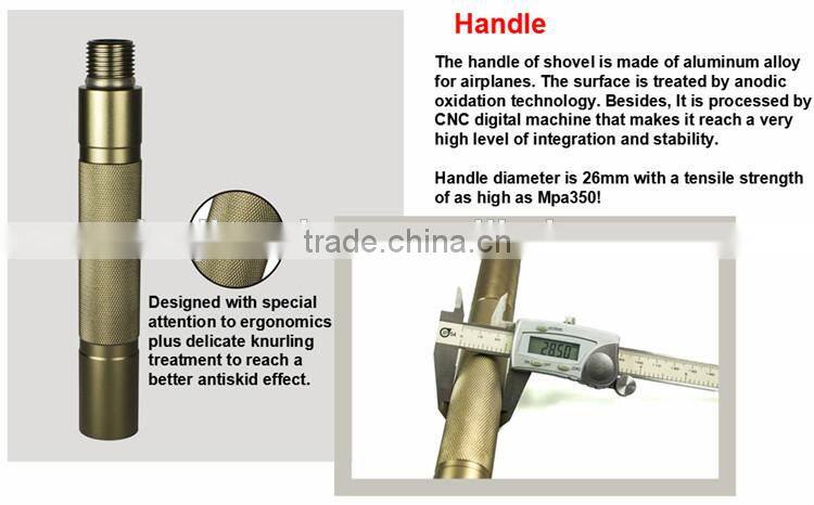 New Idea Aluminum Alloy Outdoor Tactical Survival Gear including Shovel Hoe and Flashlight