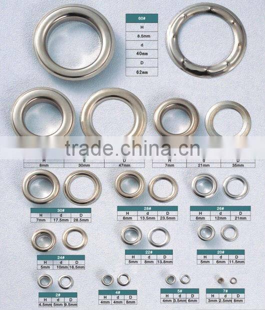 KMJ-2101 high quality metal grommet eyeles with plating