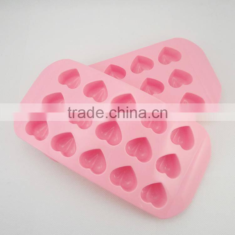 bpa free silicone rubber ice mold with 15 cavity love heart shape